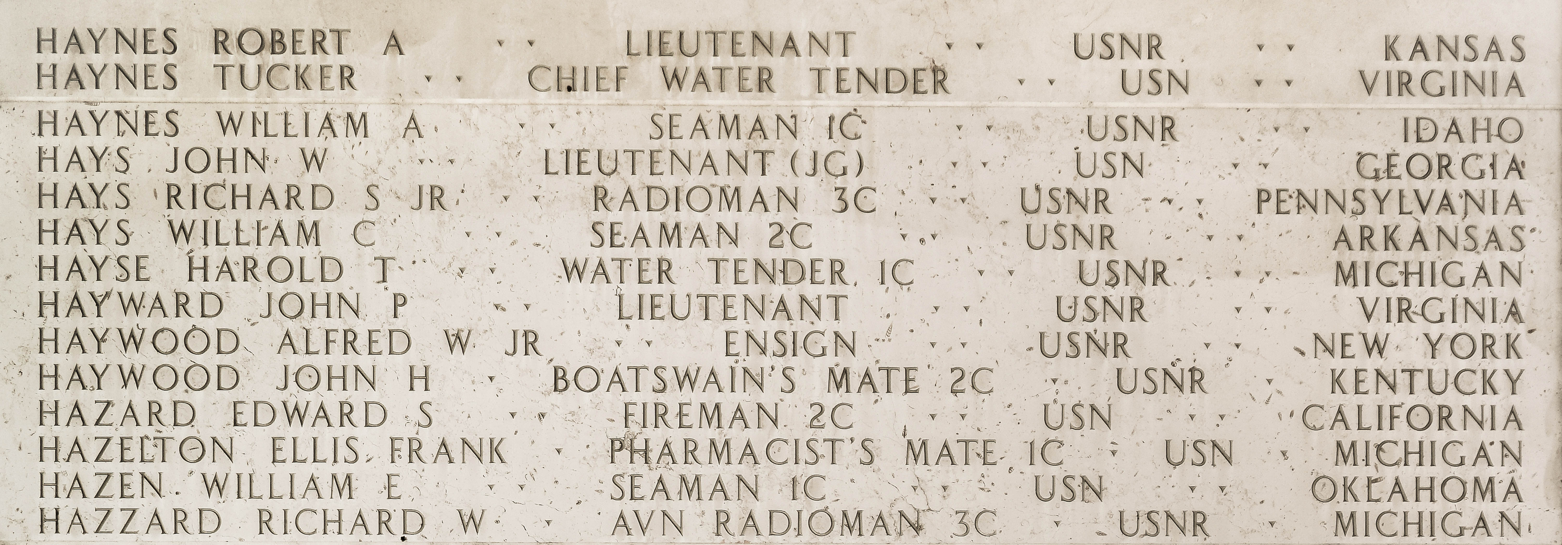 Richard S. Hays, Radioman Third Class